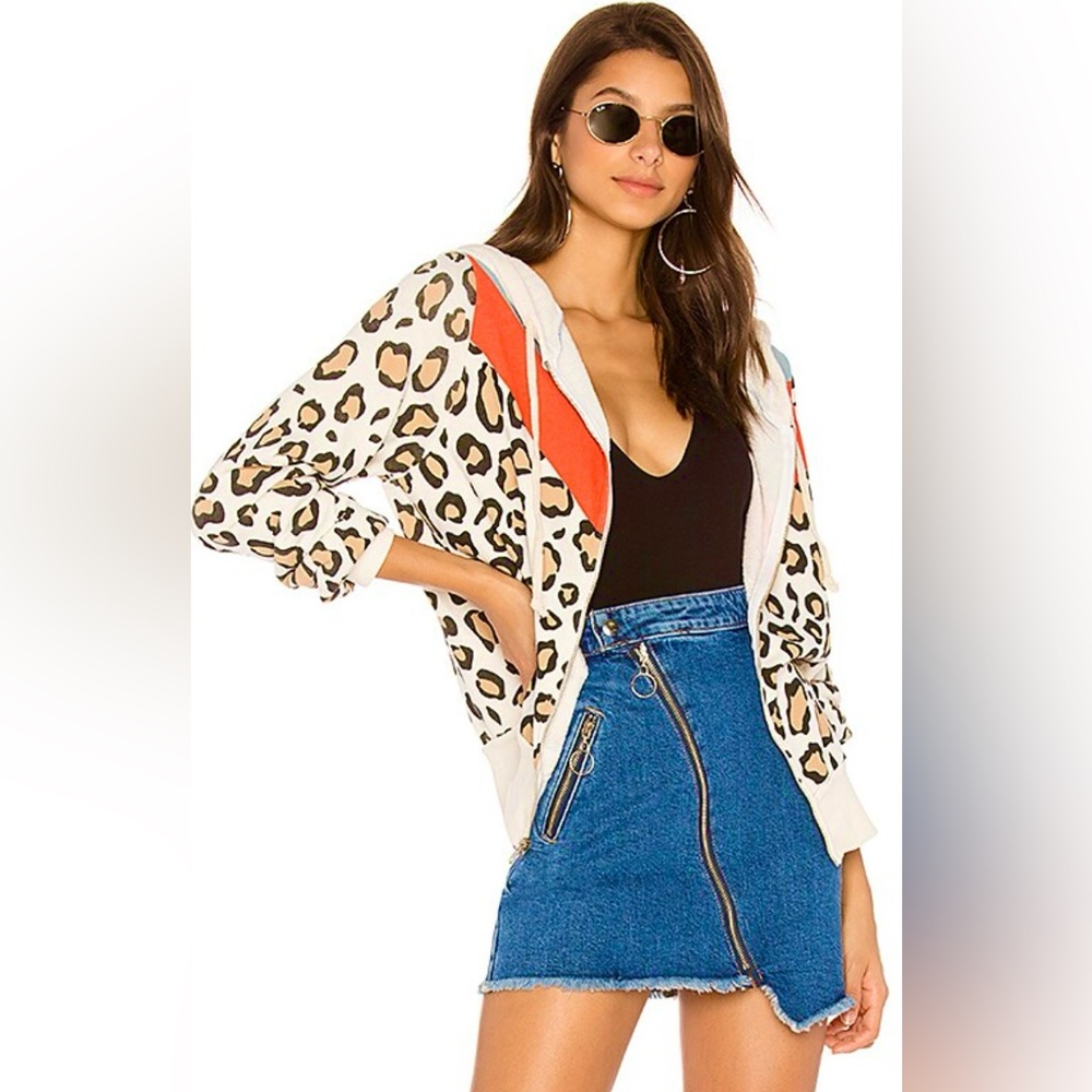 NWT WILDFOX HELLCAT PRESCOTT LEOPARD HOODIE-SIZE SMALL!!!